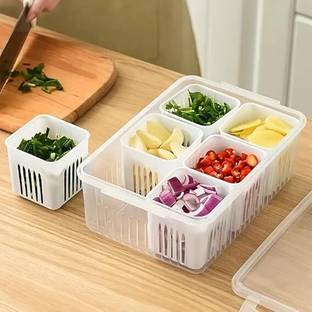 Kitchentop Plastic Fridge Container  - 1 L