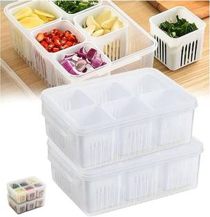 prayati Plastic BPA Free,Transparent plastic Fridge Storage Boxes for Garlic,Onion,Chili,Tomato, Storage Basket