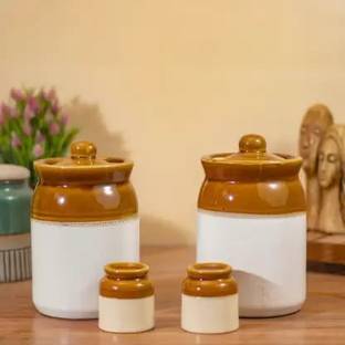 T R Creation Ceramic Pickle Jar  - 1000 ml