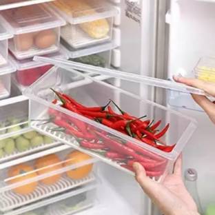 HUMBLE KART Plastic 6 Fridge Storage Boxes Storage Containers (1000 ML ) Storage Basket Storage Basket