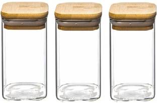 IndusBay Glass, Wooden Utility Container  - 330 ml