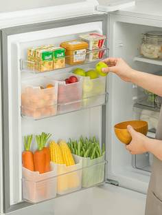 Shoperd Plastic fridge storage Space saving Refrigerator Side Door Organizer,Food Fresh Box Storage Basket