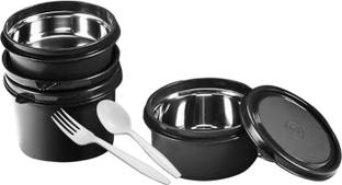 Zaib Polypropylene, Stainless Steel Grocery Container  - 250 ml, 400 ml, 600 ml