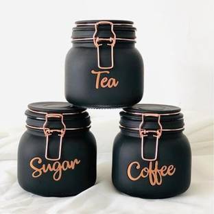 Hemtik Glass Tea Coffee & Sugar Container  - 900 ml