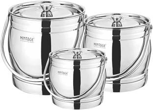 Mintage Stainless Steel Grocery Container  - 4 L, 7 L, 9.5 L