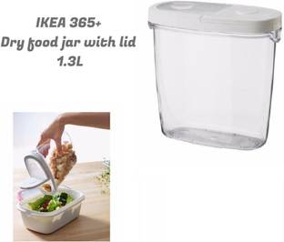 IKEA Digital Shoppy Dry food jar with lid, transparent/white, 1.3 Storage Box