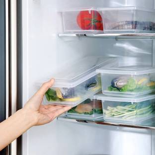 prayati Plastic 6pcs Fridge Storage Basket Box Freezer Containers Food Dry Fruit Vegetables 1.5L Storage Basket