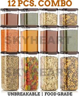 SKYHEART Plastic Grocery Container  - 1500 ml, 1100 ml, 550 ml
