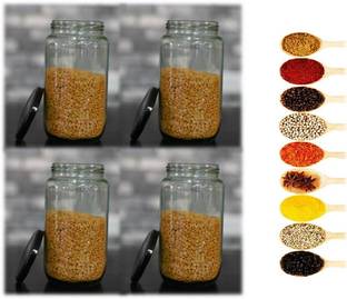THE HIMALAYA CRAFT Glass Grocery Container  - 1000 ml