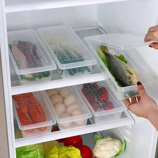 Dipzon villa Plastic FOOD VEGETABLE FRUIT FRIDGE STORAGE BASKET CONTAINER Organizers Box Freezer Storage Basket