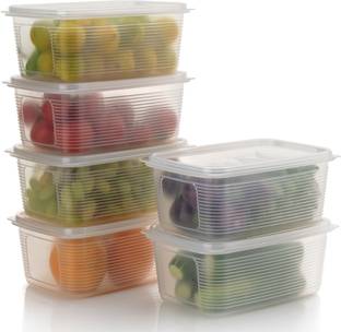 DEEJET Plastic 6 PCS FOOD VEGETABLE FRUIT EGG FISH FRIDGE STORAGE BASKET CONTAINER Storage Basket