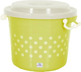 Heart Home Dot Printed Plastic Storage Container With Lock Handle & Lid, 16 Liter (Green)  - 16 L