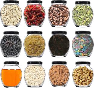 JIGSHTIAL Glass Grocery Container  - 400 ml