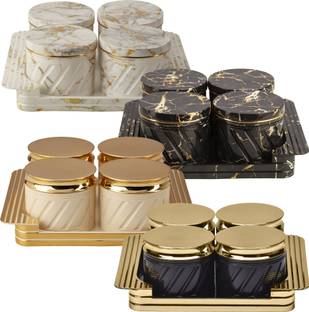 Selvel Airtight Dry Fruit Container Tray Set with Lid & Serving Tray for Other Snacks Container Serving Set