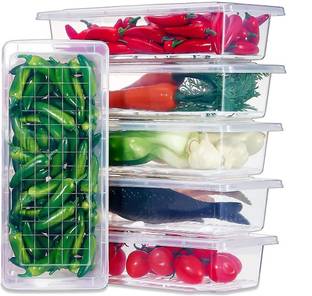 Dipzon villa Plastic 10pcs Fridge Storage Basket Box Freezer Containers Food Dry Fruit Vegetable 1.5L Storage Basket