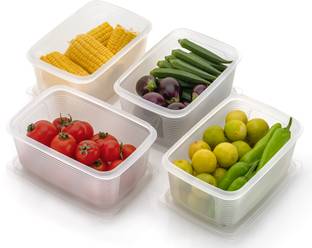 M9Gi Plastic 4PC Fridge Storage Boxes Fridge Organizer with lid Storage Basket