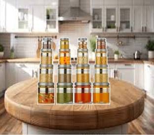 Serenity AMAZING DESIGN OF GROCERY CONTAINER PRINTED SILVER CONTAINER WITH SPOON SET  - 1200 ml, 650 ml, 350 ml, 250 ml