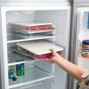 STARKENDY Plastic Plastic Fridge Storage Basket Box Freezer Containers 2500ml+1250ml+1250ml Storage Basket