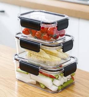 SATANI Plastic Fridge Container  - 1200 ml, 800 ml, 300 ml
