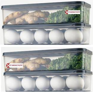 STARKENDY Plastic UNBREAKABLE KITCHEN FRIDGE GROCERY COOKIE TEA SUGAR STORAGE CONTAINER BASKET BOX Storage Basket