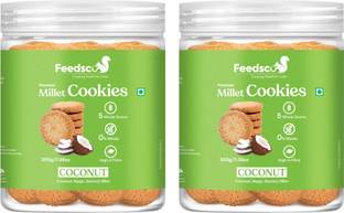 Feedsco Millet Coconut Cookies - Multigrain, Premium Healthy Snack (Each Pack 200g) Cookies Biscuit