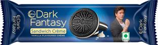 Sunfeast Dark Fantasy Vanilla Cr�me, Dark Crunchy Biscuit with Smooth Vanilla Cr�me Cream Filled Biscuit