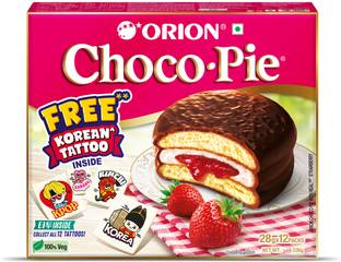 ORION Choco-pie Strawberry Cream Filled Biscuit