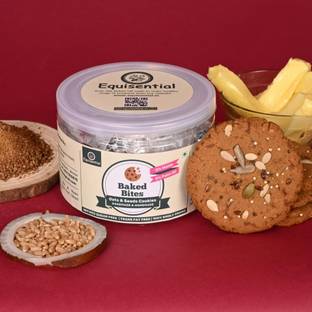 equisential Baked Bites Oats & Seeds Cookies | Jaggery | No Maida, Sugar, Palm Oil | 125g Cookies Biscuit