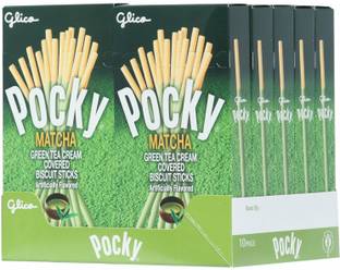 Pocky Matcha Green Tea Cream Coverd Biscuit Sticks Cream Cracker Biscuit
