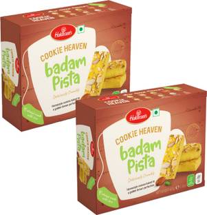 Haldiram's Badam Pista Cookies Pack of 2 | Tea Time Snacks | Pista Badam Cookie | Healthy Cookies Biscuit