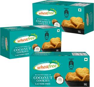 wheafree Coconut Cookies - Gluten Free - Pack of 3 (200g each) Cookies Biscuit