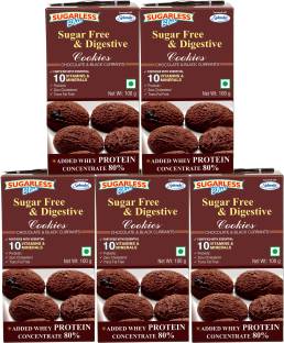 Sugarless Bliss Sugar Free & Digestive Cookies -Chocolate & Black Currant -5x100g-Half the Price Of Murray Cookies