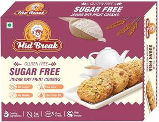 MidBreak Sugar Free Jowar (Sorghum) Millets & Dry Fruit Cookies | Pack of 1 Sugar Free Cookies Biscuit