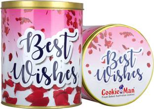Cookieman Best Wishes Assorted Cookies Gift Pack Box | Assorted Cookies in Tin Box Cookies Biscuit