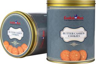 Cookieman Butter Cashew Cookies in Tin Box Cookies Biscuit