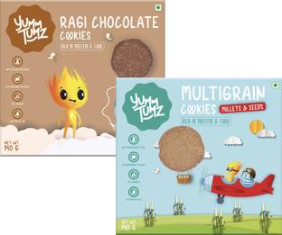 Yumm Tumz Ragi Choco & Multigrain Millet Seeds Cookies | Pack of 2 Multi Grain Biscuit