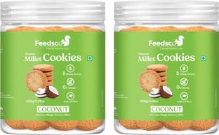 Feedsco Millet Coconut Cookies - Multigrain, Premium Healthy Snack (Each Pack 200g) Cookies Biscuit