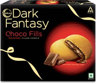 Sunfeast Dark Fantasy Choco Fills, Original Filled Cookies with Choco Creme|Perfect Snack Cream Filled Biscuit