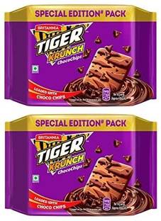 BRITANNIA Tiger Krunch Chocochips Biscuits Combo Plain Biscuit