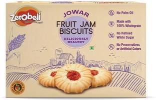 Zerobeli Jowar Fruit Jam Cookies | High in Fiber & Protein | No Maida & Preservatives Bakery Biscuit