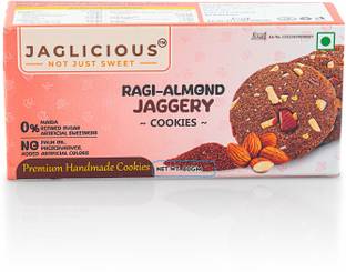 Jaglicious Ragi Almond Cookies 80gm Healthy, No Added Sugar - Maida Cookies Biscuit