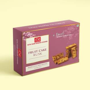 SRDC "SITA RAM DIWAN CHAND" Premium Fruit Cake Rusk–500g Freshly Baked Eggless Double-Baked Fruits Cake Rusk Bakery Biscuit