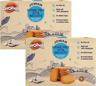 Zerobeli Sugar Free Jowar Atta Biscuit with Coconut Flavor | No Added Preservative Bakery Biscuit