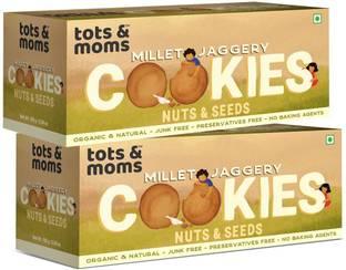 TOTS AND MOMS Healthy & Nutritional Millet & Jaggery Cookies|Nuts & Seeds Multi Grain Biscuit