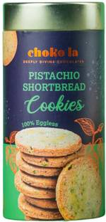 Choko La Premium Pistachio Shortbread Cookies, Delicious Chocolate Eggless Gift Pack Cookies Biscuit