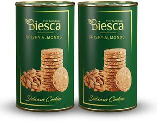 Biesca Crispy Almonds Cookies with Butter Premium Handcrafted Biscuit Cookies Biscuit