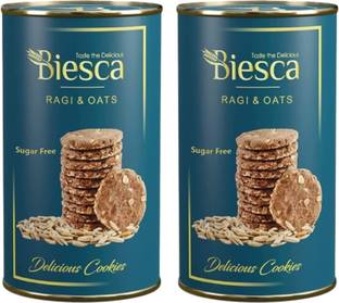 Biesca Ragi & Oats Cookies Sugar Free Cookies with Organic Ragi Flour, Jumbo Oats Cookies Biscuit