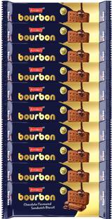 BAKEMATE Bourbon Chocolate Flavored Cream Filled Biscuits |Cookie Biscuits Pack Cream Sandwich Biscuit