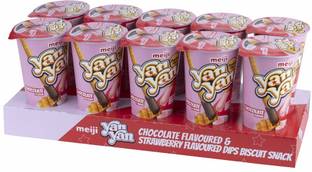 YAN YAN Chocolate and Strawberry Flavoured Dips Biscuit Sticks| Plain Biscuit