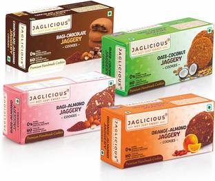 Jaglicious Healthy Cookie Combo (4 Flavors) - No Sugar, No Maida Cookies Biscuit